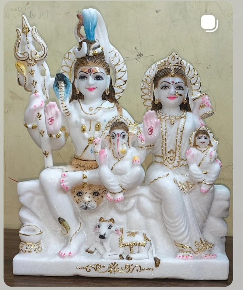 Shiv Parivar Marble Statue
