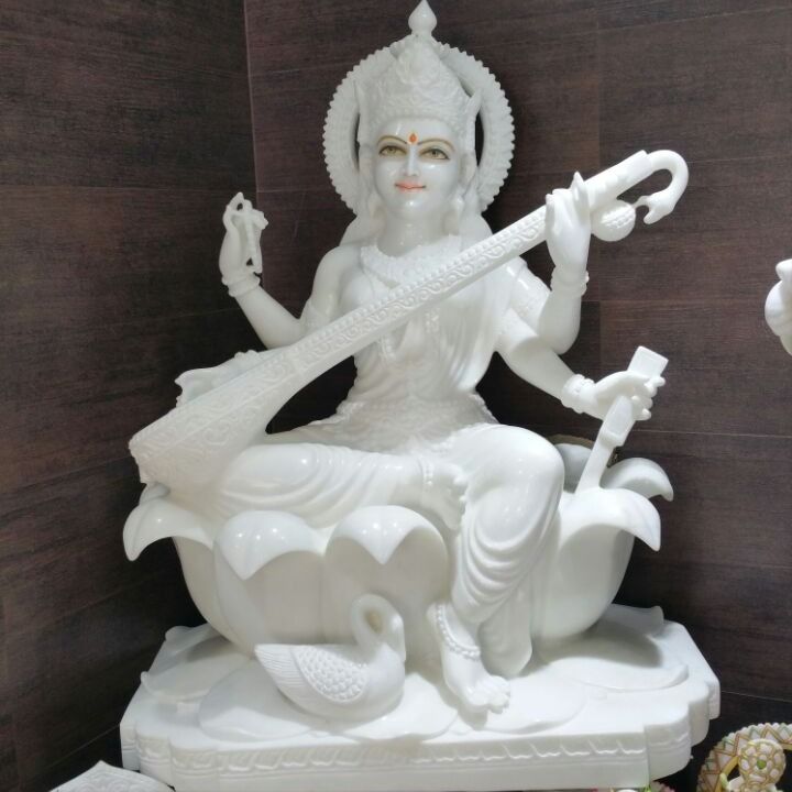 Saraswati Mata Marble Murti